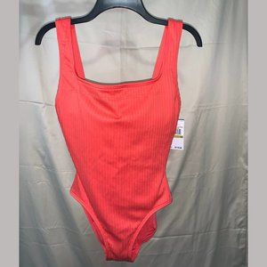 NWT Michael Kors Ribbed 1Piece Swimsuit Sangria 14